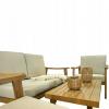 ZESTAW MEBLI OGRODOWYCH TIRANA ALUMINIOWY SOFA 2 FOTELE STOLIK BEŻOWY
