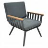 ZESTAW MEBLI OGRODOWYCH SZARY SOFA 3 OS. 2 FOTELE STOLIK PODUSZKI