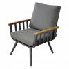 ZESTAW MEBLI OGRODOWYCH SZARY SOFA 2 FOTELE STOLIK PODUSZKI ALUMINIUM