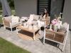 ZESTAW MEBLI OGRODOWYCH ALUMINIOWYCH BELGRAD SOFA FOTELE STOLIK