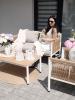 ZESTAW MEBLI OGRODOWYCH ALUMINIOWYCH BELGRAD SOFA FOTELE STOLIK