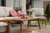 ZESTAW MEBLI OGRODOWYCH NIKOZJA ALUMINIOWY 3 OS SOFA FOTELE STOLIK BEŻOWY
