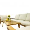 ZESTAW MEBLI OGRODOWYCH NIKOZJA ALUMINIOWY 3 OS SOFA FOTELE STOLIK BEŻOWY