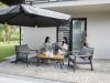 Zestaw Mebli Aluminiowych Lublana Garden Line Szary Aluminiowy - (Sofa + 2 Fotele + Stolik)