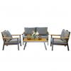 Zestaw Mebli Aluminiowych Lublana Garden Line Szary Aluminiowy - (Sofa + 2 Fotele + Stolik)