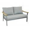 Zestaw Mebli Aluminiowych Lublana Garden Line Szary Aluminiowy - (Sofa + 2 Fotele + Stolik)