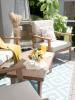 Zestaw Mebli Aluminiowych Tirana Garden Line Beżowy z Beżowymi Poduszkami - (Sofa + 2 Fotele + Stolik) 