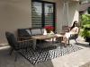 Zestaw Mebli Aluminiowych Garden Line (Sofa + 2 Fotele + Stolik) - Szary z Szarymi Poduszkami