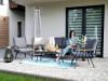 Zestaw Mebli Aluminiowych Garden Line (Sofa + 2 Fotele + Stolik)  - Szary z Szarymi Poduszkami
