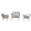 ZESTAW MEBLI ALUMINIOWYCH (SOFA + 2 FOTELE + STOLIK) BEŻOWY + BEŻOWE PODUSZKI *9408