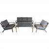 Zestaw Mebli Aluminiowych Astana Garden Line Szary z Szarymi Poduszkami (Sofa + 2 Fotele + Stolik)