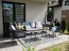 Zestaw Mebli Ogrodowych z Plecionej Liny Garden Line Antracyt + Szare Poduszki (2 Fotele + Sofa + Stolik)