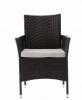 Zestaw Mebli Rattanowych Garden Line Brązowy (Stół + 4 Krzesła + Beżowe Poduszki)