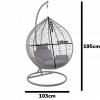 Fotel Wiszący XL Szary z Poduszką Garden Line