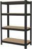 Regał 4-Poziomowy Czarny 150 x 70 x 30 cm Udźwig Półki: 150 Kg