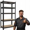 Regał 5-Poziomowy 180 x 90 x 30 cm Czarny Udźwig Półki: 175 KG 