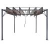 PERGOLA OGRODOWA Z RUCHOMYMI LAMELAMI Z POLIWĘGLANU 3 x 3 M BRĄZOWA