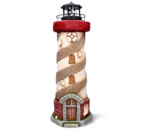 FIGURKA OGRODOWA CZERWONA  LATARNIA 24 x 23 x  61 cm LED
