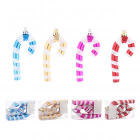 KPL. 4 OZDÓB CHOINKOWYCH 9 CM CUKIERKOWA LASKA 