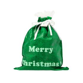 WOREK PREZENTOWY BOŻONAR. 40 X 56 CM ZIELONY  MERRY CHRISTMAS