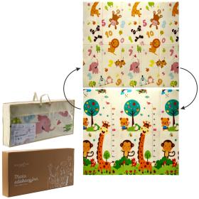 DWUSTRONNA MATA EDUKACYJNA 180x200x1 CM SKŁADANA ZWIERZĘTACYFRY + TORBA