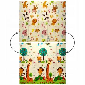 DWUSTRONNA MATA EDUKACYJNA 180x200x1 CM SKŁADANA ZWIERZĘTACYFRY + TORBA