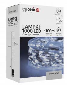 LAMPKI LED DRUCIKI NA SZPULI 1000L ZIMNY BIAŁY, DŁ. 3 + 100 M 