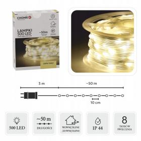 LAMPKI LED MICRO NA SZPULI 500L CIEPŁY BIAŁY, DŁ. 3 + 50 M