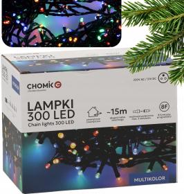 LAMPKI LED 300L MULTIKOLOR DŁ. 3 + 15 M WEWN/ZEWN