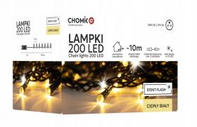 LAMPKI LED 200L CIEPŁY BIAŁY + ZIMNY FLASH, DŁ. 3 + 10 M WEWN/ZEWN 