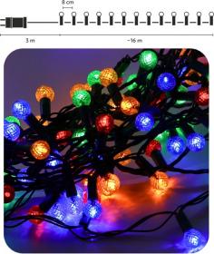 LAMPKI LED CHERRY BALL 200L MULTIKOLOR, DŁ. 3 + 16 M