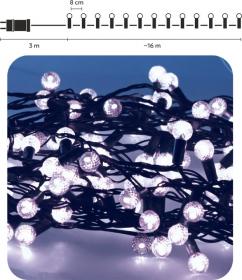 LAMPKI LED CHERRY BALL 200L ZIMNY BIAŁY, DŁ. 3 + 16 M