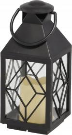 ŚWIĄTECZNY LAMPION 11 x 11 x 26,5 CM Z WKŁADEM LED CZARNY