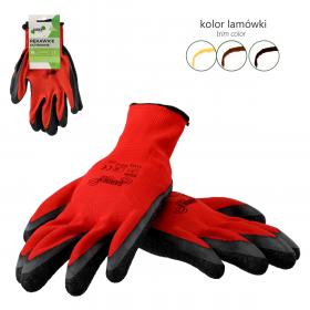 RĘKAWICE OCHRONNE "8" DZIANE Z POLIESTRU POKRYTE LATEKSEM