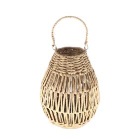 LAMPION 25 x 30 CM Z WKŁADEM SZKLANYM  NATURALNY