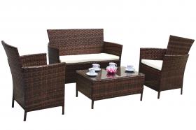 Zestaw mebli rattanowych (sofa, 2 fotele, ława)
