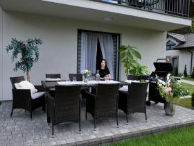 Zestaw Mebli Ogrodowych (8 Foteli + Stół) Kolor Brązowy Garden Line 