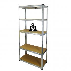 Regał 5Poziomowy 180 x 90 x 30 cm Udźwig półki: 175 KG 