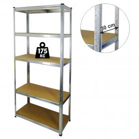 Regał 5Poziomowy 180 x 90 x 30 cm Udźwig półki: 175 KG 