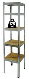 Regał 5Poziomowy 180 x 40 x 40 cm Udźwig półki: 175 KG 