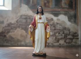 FIGURA SERCE PANA JEZUSA 122 CM SZKLANE OCZY 