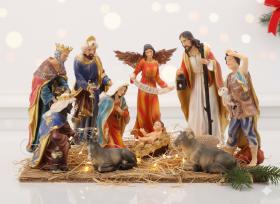 ZESTAW FIGUR BOŻONARODZENIOWYCH  POLYRESIN  11 ELEMENTÓW