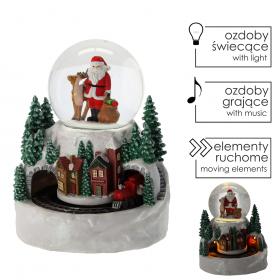 POZYTYWKA BOŻONAR. LED MIASTECZKO ZIMOWE Z KULĄ ŚNIEŻNĄ 19,6 x 19,1 x 24 cm